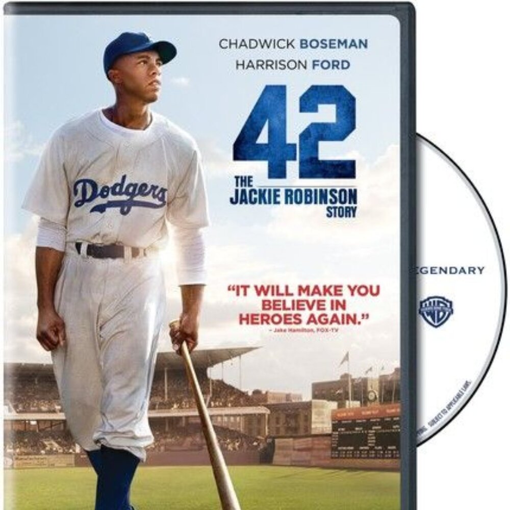 42 DVD Warner Home Video Drama Rated PG-13 Chadwick Boseman Harrison Ford